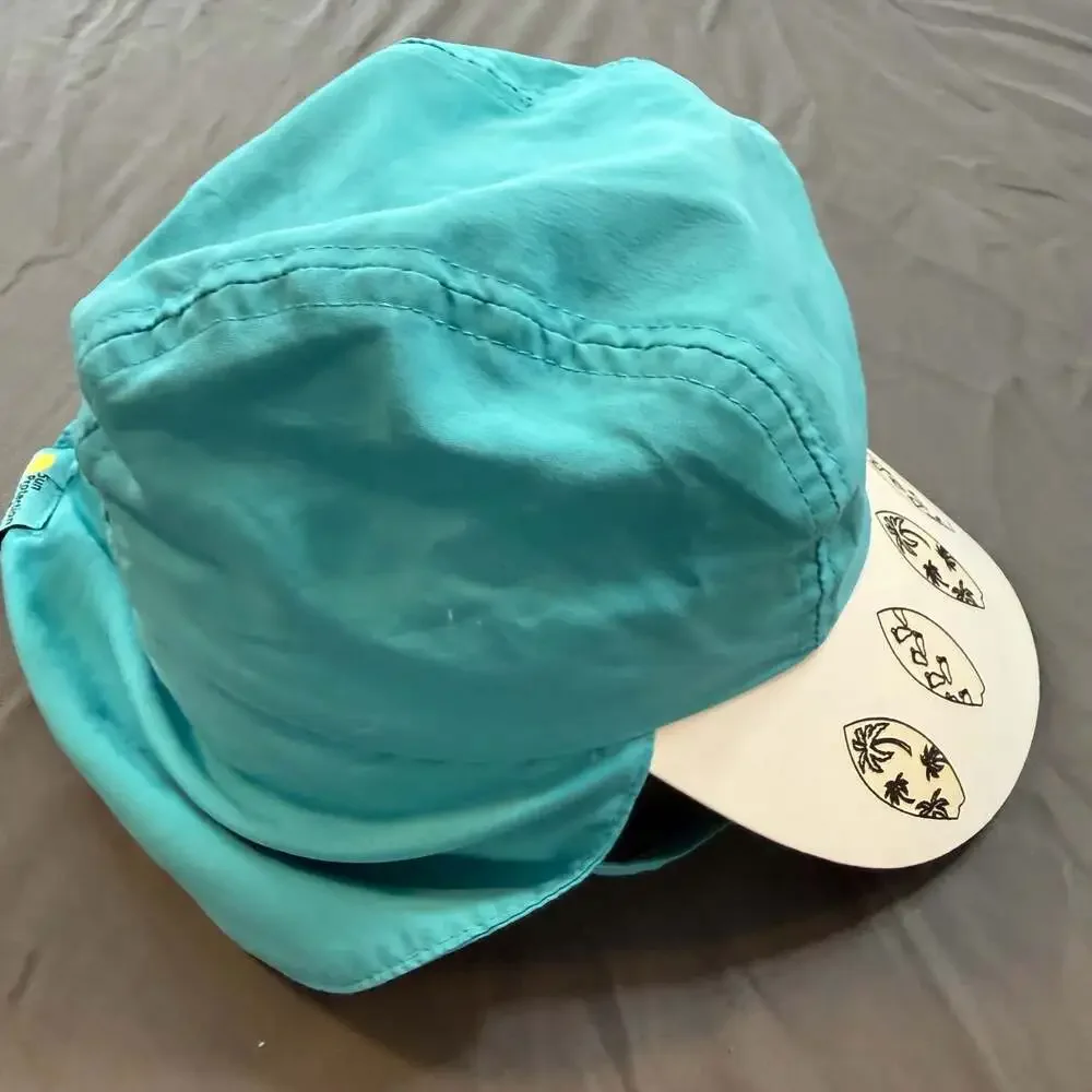 Sun Protection Zone Kids Sun Hat Surfboard Bill Aqua Neck Flap Beach Swim